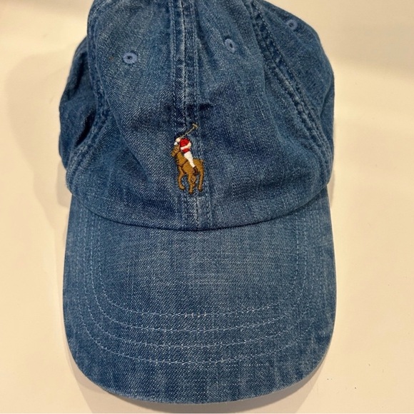 Rare Polo by Ralph Lauren Denim Indigo Blue Baseball Cap Hat Men’s & Woman’s - Picture 2 of 6